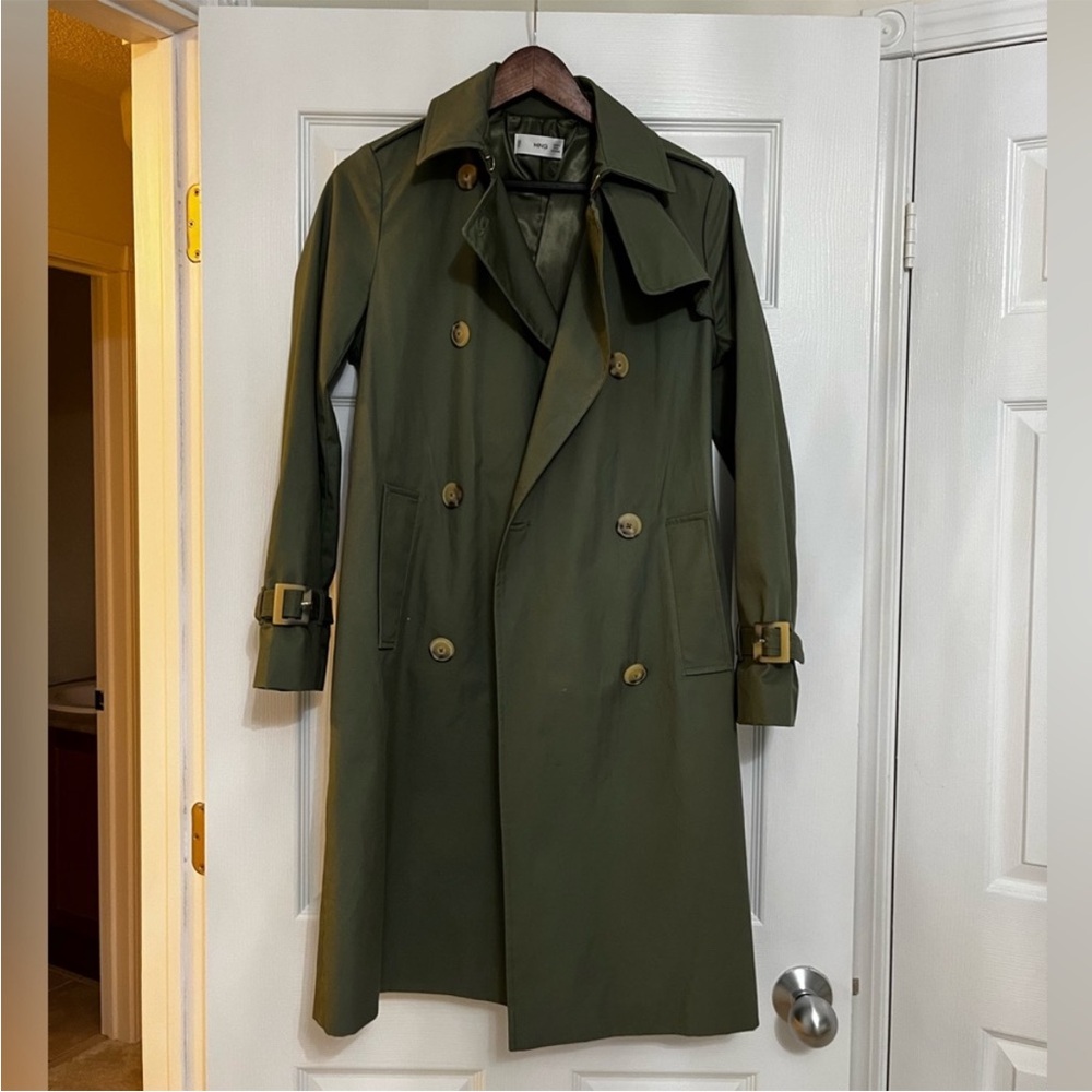 Mango Olive Green Trench Coat